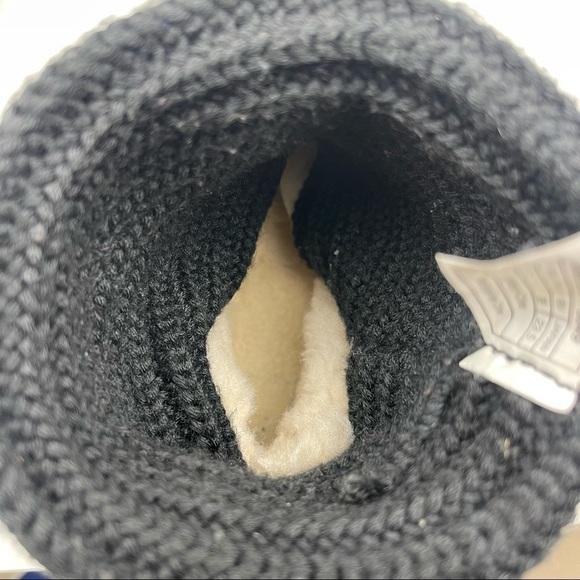 UGG Cardy Knit Buttons Boots Kids Size 5 Suede Foldable Short Tall Black Cozy - Picture 11 of 14